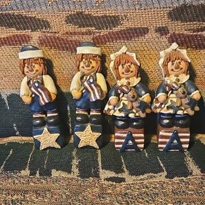 Patriotic Rag Doll Figurines Set
